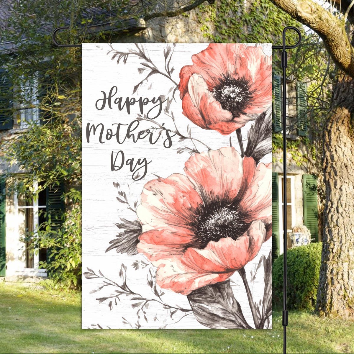 Happy Mother's Day Garden Flag - Beautiful Outdoor Mom Celebration Yard Sign